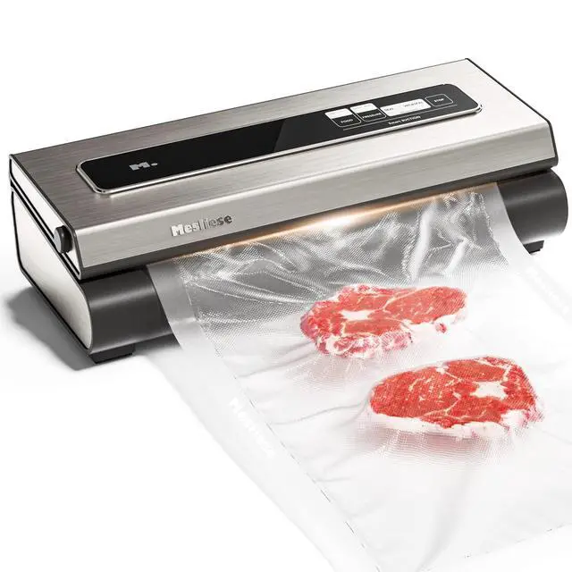 Main image of Vacuum Sealer Machine Powerful 90Kpa Precision 6-in-1 Compact Food Preservation System with Cutter, 2 Bag Rolls & 5 Pre-cut Bags, Widened 12mm Sealing Strip, Dry&Moist Modes (Silver)