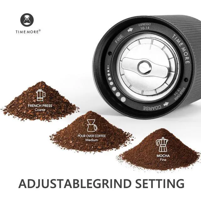 Alt view image 3 of 7 - Chestnut C2S Manual Coffee Grinder Stainless Steel S2C Conical Burr Coffee Grinder, Capacity 25g Hand Coffee Bean Grinder, Double Bearing Positioning, Black