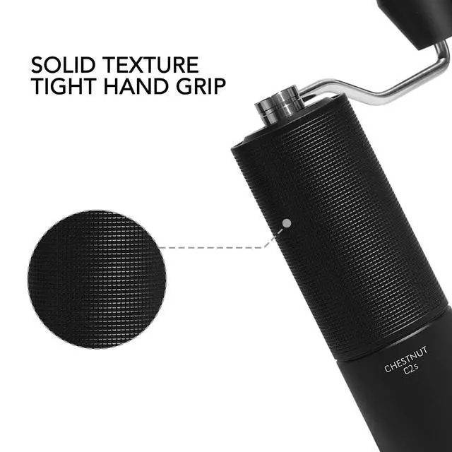 Alt view image 6 of 7 - Chestnut C2S Manual Coffee Grinder Stainless Steel S2C Conical Burr Coffee Grinder, Capacity 25g Hand Coffee Bean Grinder, Double Bearing Positioning, Black