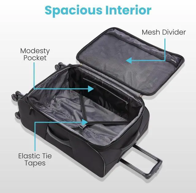 Alt view image 3 of 6 - 4 KIX 2.0 Expandable Softside Luggage with Spinner Wheels, 20 SPINNER, BLACK