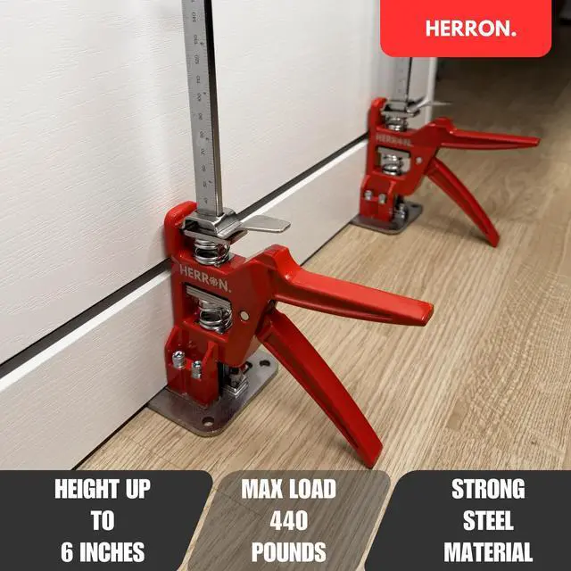 Alt view image 2 of 6 - 2-Pack Hand Lifting Tool Cabinet Lifter, Labor Saving Arm with Measuring Scale, 440 lbs Load Capacity, 6 in Lift Height, Furniture Lifter, Quick Lift Tool, Construction Jack