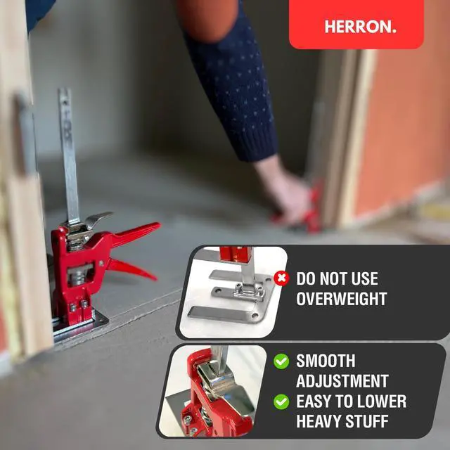 Alt view image 5 of 6 - 2-Pack Hand Lifting Tool Cabinet Lifter, Labor Saving Arm with Measuring Scale, 440 lbs Load Capacity, 6 in Lift Height, Furniture Lifter, Quick Lift Tool, Construction Jack