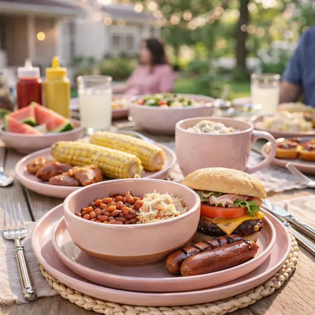 Alt view image 7 of 7 - Ceramic Dinnerware Sets for 4, 12 Pieces Handpainted Plates and Bowls Set with Rustic Terracotta Underside, Scratch Resistant Stoneware Dishes Set, Dishwasher & Microwave Safe, Cloud Pink