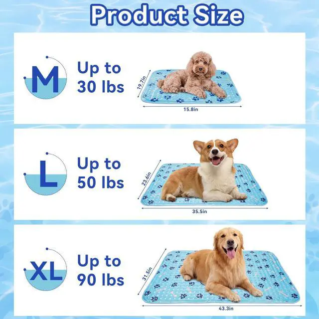Alt view image 3 of 7 - Pet Cooling Gel Pad with Patent Technology, 44in Dog Cooling Mat for Summer, Self Cooling Mat for Large/Medium/Small Dogs, Non-Slip Waterproof Durable Mat for Dog Beds, Car, Indoor & Outdoor Use
