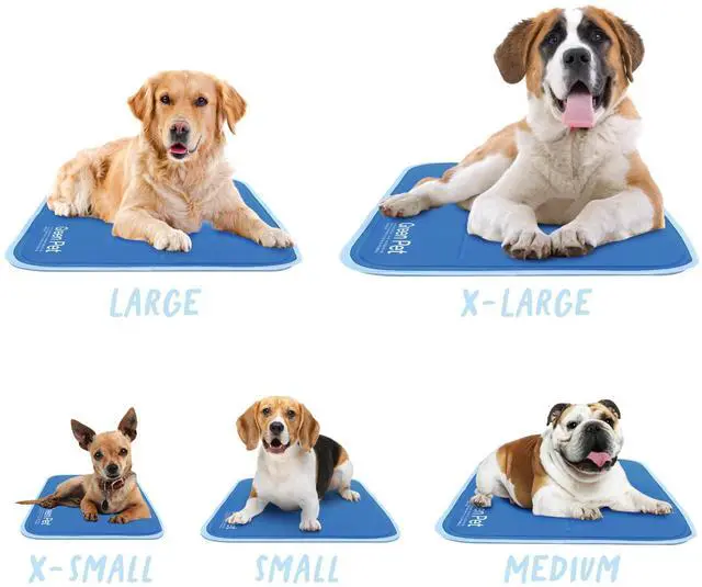 Alt view image 4 of 4 - Cool Pet Pad - Large, Blue - Self-Cooling, Pressure Activated Mat for Dogs & Cats from 46-80 lbs - Non-Toxic Gel, No Water Needed