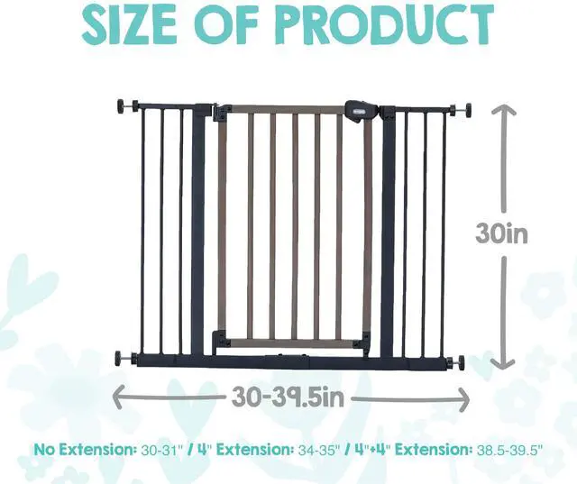 Alt view image 2 of 7 - SAFETY 39" Extra Wide Wood Accent Baby Gate, Pressure Mount for Doorways & Bottom of Stairs, Babies, Toddlers & Pets, Ages 624 Months, TESTED & TRUSTED, AMERICAN DESIGNED, FAMILY OWNED