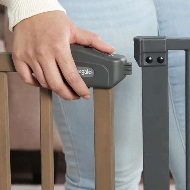 Alt view image 6 of 7 - SAFETY 39" Extra Wide Wood Accent Baby Gate, Pressure Mount for Doorways & Bottom of Stairs, Babies, Toddlers & Pets, Ages 624 Months, TESTED & TRUSTED, AMERICAN DESIGNED, FAMILY OWNED