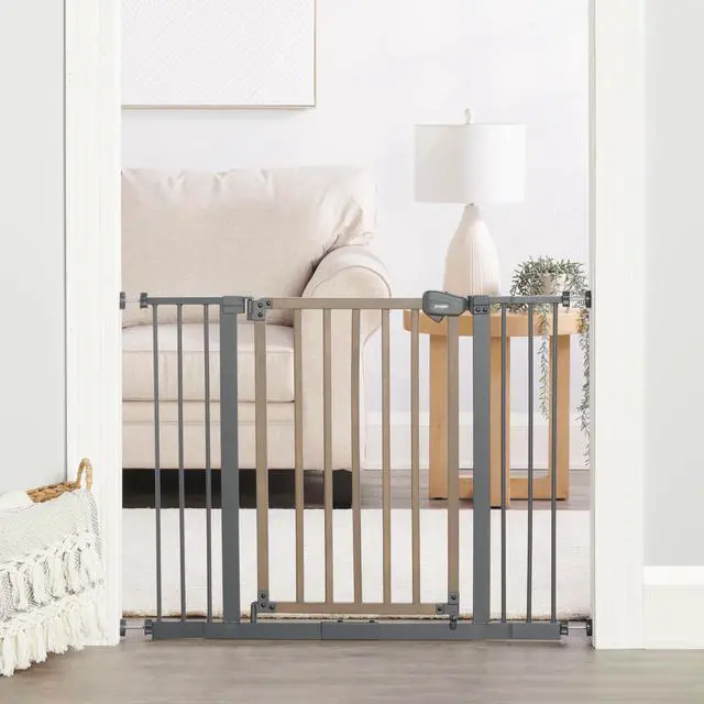 Alt view image 5 of 7 - SAFETY 39" Extra Wide Wood Accent Baby Gate, Pressure Mount for Doorways & Bottom of Stairs, Babies, Toddlers & Pets, Ages 624 Months, TESTED & TRUSTED, AMERICAN DESIGNED, FAMILY OWNED