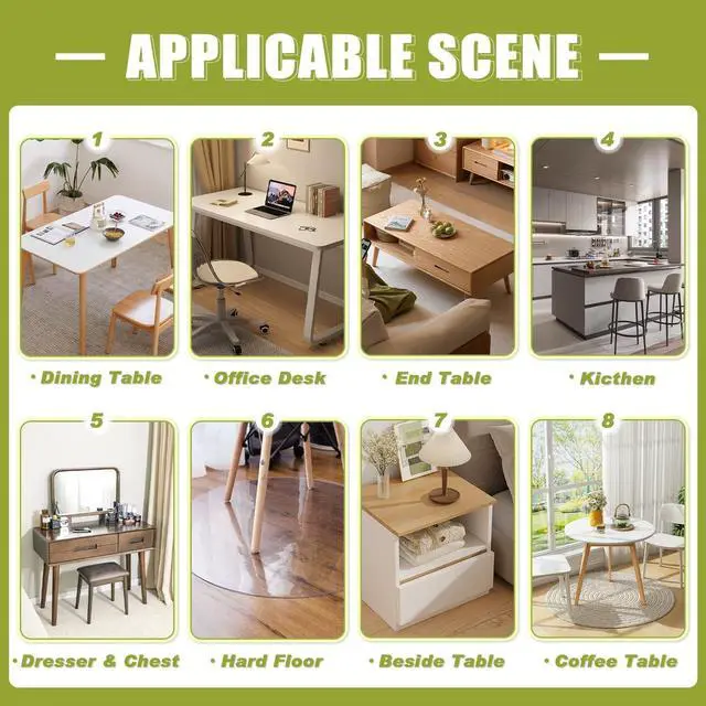 Alt view image 6 of 7 - Clear Table Protector 44 x 108 Inch, 1.5mm Thick Plastic Table Cover, Waterproof PVC Clear Table Cover Protector, Desk Protector Mat, Writing Desk Pad for Desktop, Coffee & Dining Room Table