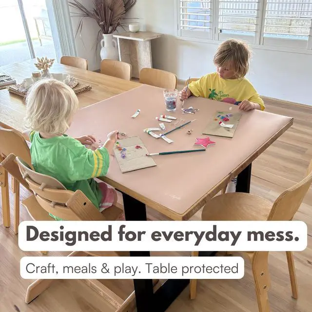 Alt view image 2 of 7 - Table Craft Mat to Protect Dining Table, Craft Mess mat 38"x39.4" Great for Childrens Crafts and Play Protect Your Furniture from Spills and Mess Easy to Clean, Heat Resistant (Clay, 38" 39.4")'