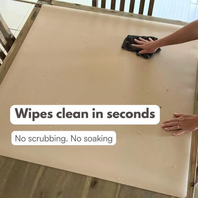 Alt view image 4 of 7 - Table Craft Mat to Protect Dining Table, Craft Mess mat 38"x39.4" Great for Childrens Crafts and Play Protect Your Furniture from Spills and Mess Easy to Clean, Heat Resistant (Clay, 38" 39.4")'