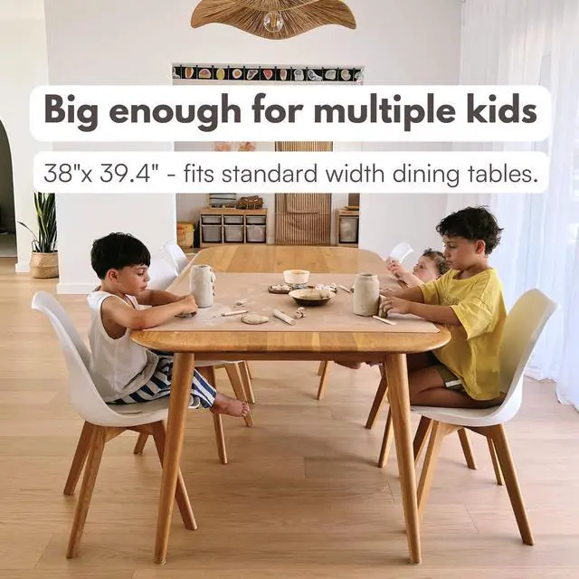 Alt view image 5 of 7 - Table Craft Mat to Protect Dining Table, Craft Mess mat 38"x39.4" Great for Childrens Crafts and Play Protect Your Furniture from Spills and Mess Easy to Clean, Heat Resistant (Clay, 38" 39.4")'