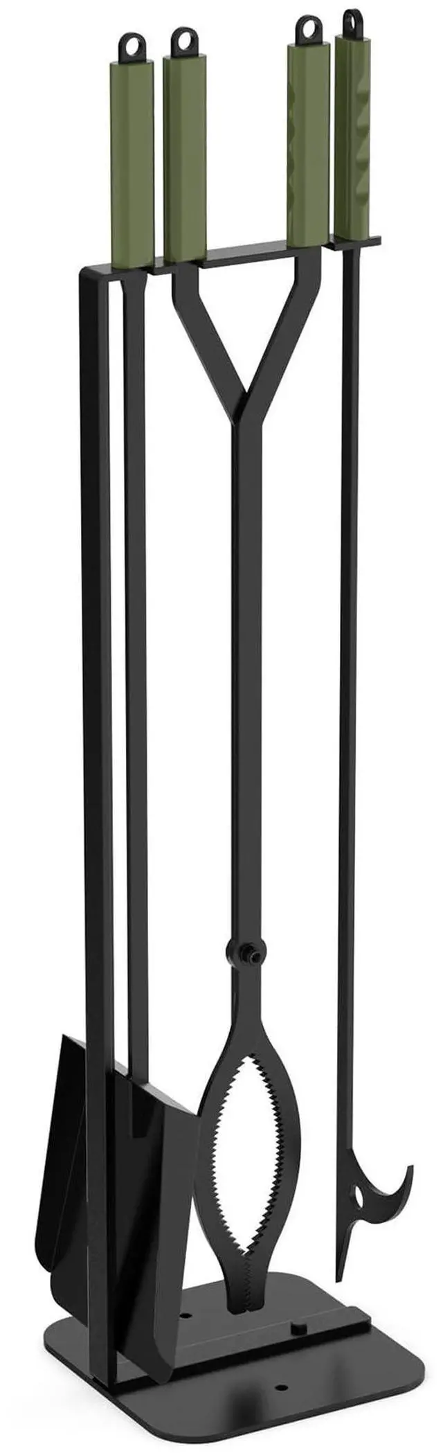 Main image of Stanbroil 3Pcs Fire Pit Tools Set, 40" Fire Poker and Fire Log Tongs Shovel, Wrought Iron Large Fireplace Tools Set with Metal Base and Rubber Handle for Campfire Bonfire