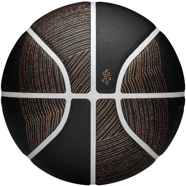 Alt view image 4 of 7 - WILSON NBA Champagne Series Basketball - Black/Brown, Size 7-29.5"