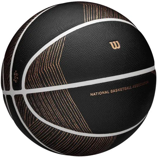 Alt view image 2 of 7 - WILSON NBA Champagne Series Basketball - Black/Brown, Size 7-29.5"