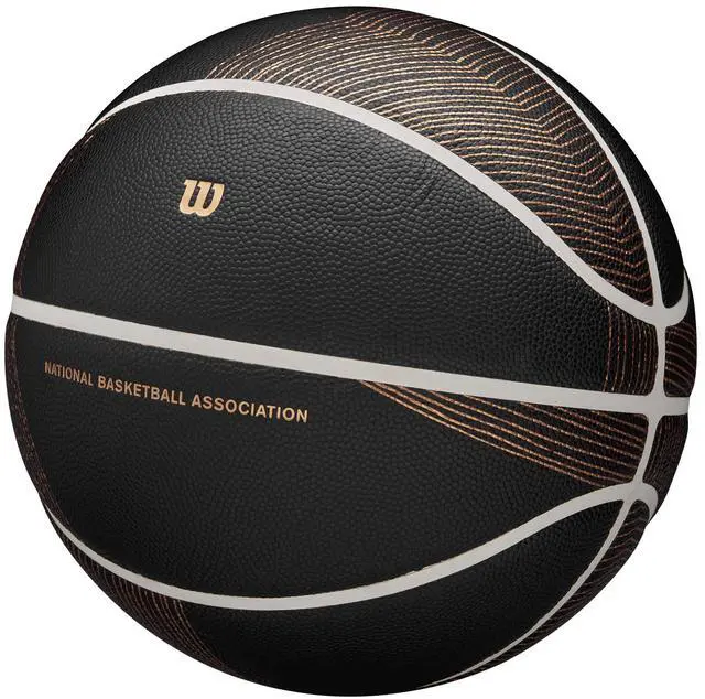 Alt view image 3 of 7 - WILSON NBA Champagne Series Basketball - Black/Brown, Size 7-29.5"