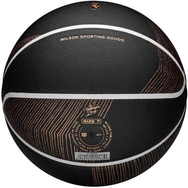 Alt view image 6 of 7 - WILSON NBA Champagne Series Basketball - Black/Brown, Size 7-29.5"