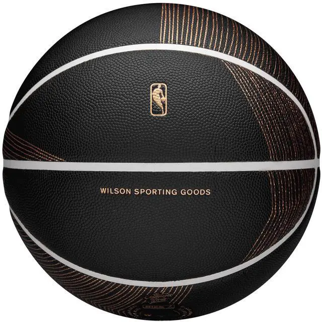 Alt view image 7 of 7 - WILSON NBA Champagne Series Basketball - Black/Brown, Size 7-29.5"