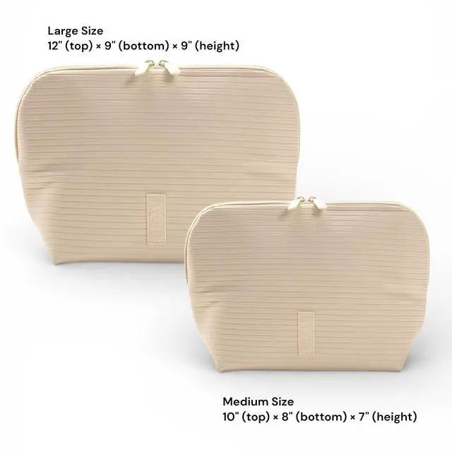 Alt view image 3 of 7 - THE VERTI-Vertical Waterproof Makeup & Toiletry Bag | 23-Pocket Organizer with Upright, Fold-Down Design for Skincare, Toiletries & Essentials (Shell)