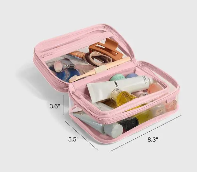 Alt view image 3 of 6 - Away Clear Small Toiletry Bag - Compact Transparent Travel Organizer for Toiletries & Beauty Essentials, Blush Pink