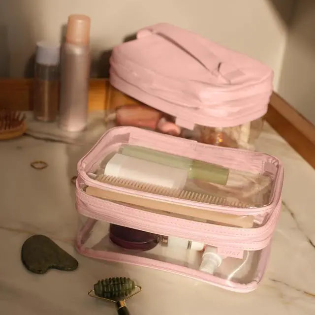 Alt view image 6 of 6 - Away Clear Small Toiletry Bag - Compact Transparent Travel Organizer for Toiletries & Beauty Essentials, Blush Pink