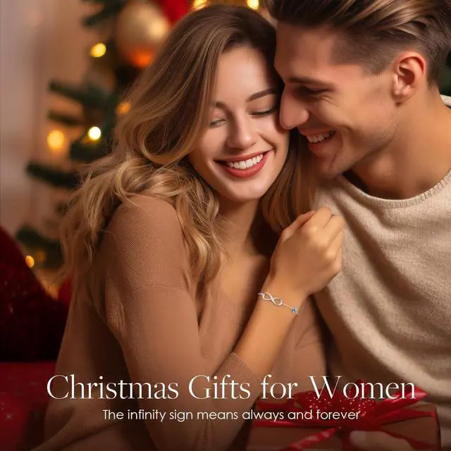 Alt view image 3 of 6 - CDE Valentine's Day Gift Infinity Heart Birthstone Charm Link Bracelet for Women 925 Sterling Silver Adjustable Mother's Day Christmas Day Gift Anniversary Birthday Jewelry for Wife Girlfriend Her