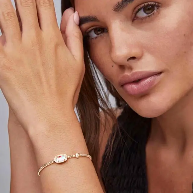 Alt view image 2 of 4 - Kendra Scott Grayson Stretch Bracelet, Rhodium Plated Brass, Mother-of-Pearl, Fashion Jewelry for Women