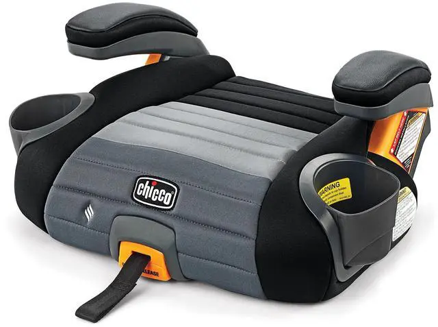 Main image of Chicco GoFit ClearTex Plus Backless Booster Car Seat, Latch Attachment, Quick-Release Latch Removal, Portable Car Booster Seat for Children at Least 4 Years Old and 40-110 lbs, Obsidian/Black