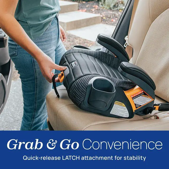 Alt view image 2 of 7 - Chicco GoFit ClearTex Plus Backless Booster Car Seat, Latch Attachment, Quick-Release Latch Removal, Portable Car Booster Seat for Children at Least 4 Years Old and 40-110 lbs, Obsidian/Black