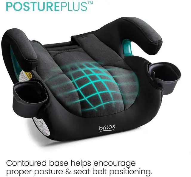 Alt view image 3 of 7 - Britax UpNGo Click Backless Booster Car Seat with Rigid Latch, Lightweight and Portable Travel Booster with Slim Design and PosturePlus, Accommodates Kids up to 120 Lbs and 63 Raven Black