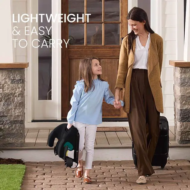 Alt view image 5 of 7 - Britax UpNGo Click Backless Booster Car Seat with Rigid Latch, Lightweight and Portable Travel Booster with Slim Design and PosturePlus, Accommodates Kids up to 120 Lbs and 63 Raven Black