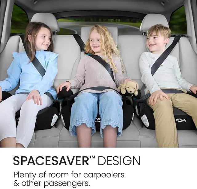 Alt view image 4 of 7 - Britax UpNGo Click Backless Booster Car Seat with Rigid Latch, Lightweight and Portable Travel Booster with Slim Design and PosturePlus, Accommodates Kids up to 120 Lbs and 63 Raven Black