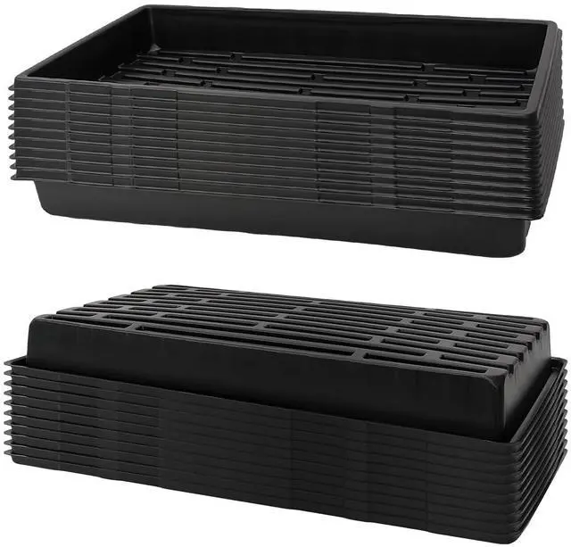Main image of RooTrimmer 20 Pack 1020 Trays, No Drain Holes, 20" x 10", Extra Thick Heavy Duty Seed Starting Trays -Reusable Propagation Flats for Microgreens, Seedlings, Plant Germination, Fodder and Transplant