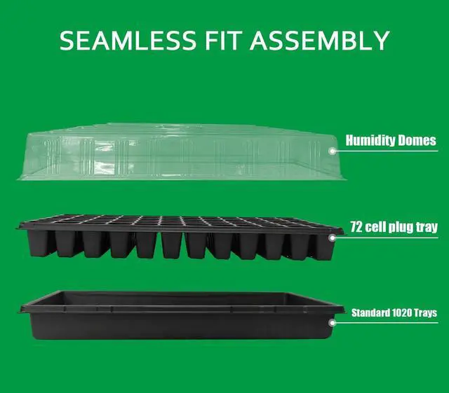 Alt view image 4 of 7 - RooTrimmer 20 Pack 1020 Trays, No Drain Holes, 20" x 10", Extra Thick Heavy Duty Seed Starting Trays -Reusable Propagation Flats for Microgreens, Seedlings, Plant Germination, Fodder and Transplant