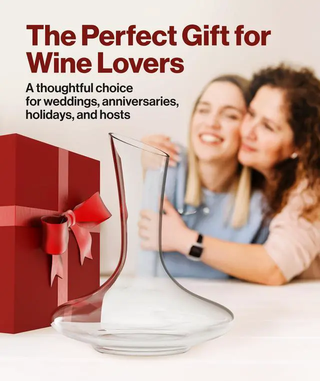 Alt view image 5 of 7 - Le Chateau Crystal Wine Decanter with Built-in Aerator 750ml Giftable Hand Blown Glass Carafe, Enhances Aroma & Flavor with Elegant Design - Red Wine Accessories for Wine Lovers