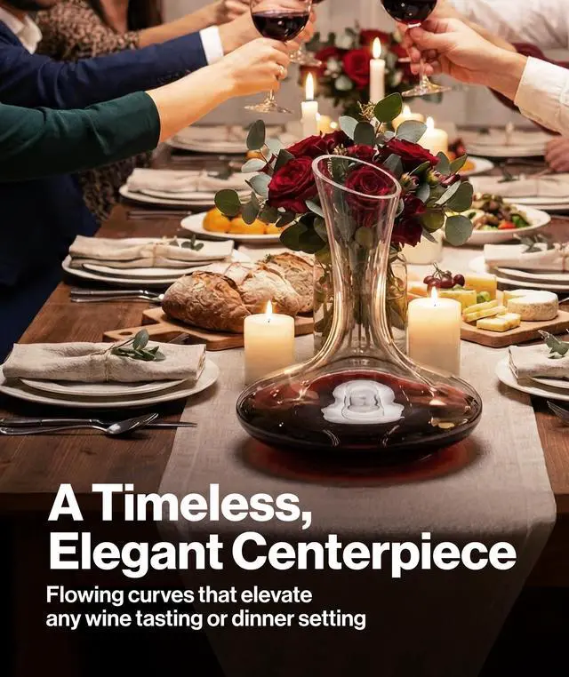 Alt view image 7 of 7 - Le Chateau Crystal Wine Decanter with Built-in Aerator 750ml Giftable Hand Blown Glass Carafe, Enhances Aroma & Flavor with Elegant Design - Red Wine Accessories for Wine Lovers