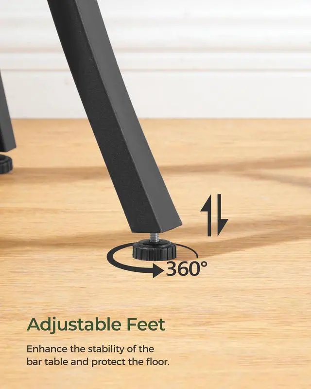 Alt view image 7 of 7 - CHOEZON Round Bar Table, 2-Tier High Top & Counter Height Dining Table, for Bistro, Pub, Kitchen, Living Room, Rustic Brown and Black TBT03BF