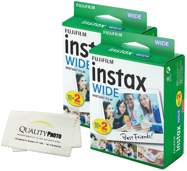 Main image of Instax Wide Instant Film Photo Microfiber Cloth Compatible with Instax Wide 400, 300, 210, and 200 Cameras (40 Prints)