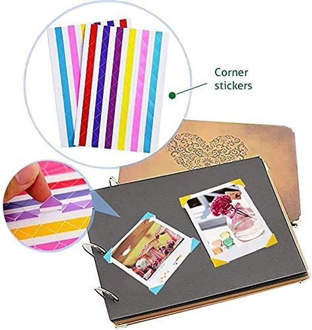 Alt view image 5 of 5 - Instax Mini Instant Film (2 Pack, 40 Sheets) 5 Plastic Desk Frames + 60 Sticker Frames + 2 Packs Corner Stickers