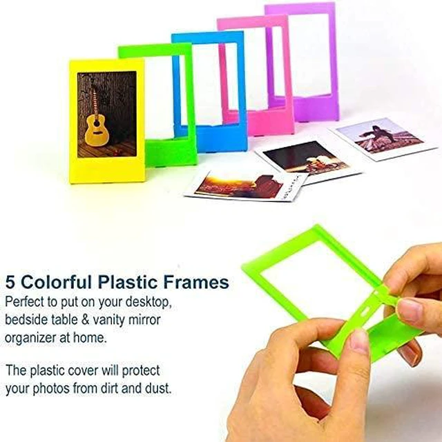 Alt view image 3 of 5 - Instax Mini Instant Film (3 Pack, 60 Sheets) 5 Plastic Desk Frames, 60 Sticker Frames, 10 Hanging Creative Frames, 1 Pack Corner Stickers