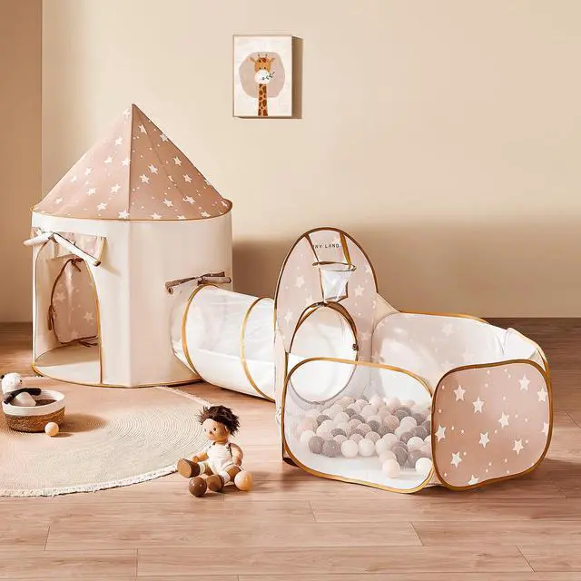 Main image of Tiny Land Kids Play Tent with Tunnel, Pop Up Play Tent with Ball Pits for Toddlers, Baby Tent with Carry Bag, Toddler Tents Indoor