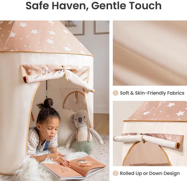 Alt view image 4 of 6 - Tiny Land Kids Play Tent with Tunnel, Pop Up Play Tent with Ball Pits for Toddlers, Baby Tent with Carry Bag, Toddler Tents Indoor