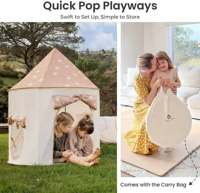 Alt view image 6 of 6 - Tiny Land Kids Play Tent with Tunnel, Pop Up Play Tent with Ball Pits for Toddlers, Baby Tent with Carry Bag, Toddler Tents Indoor