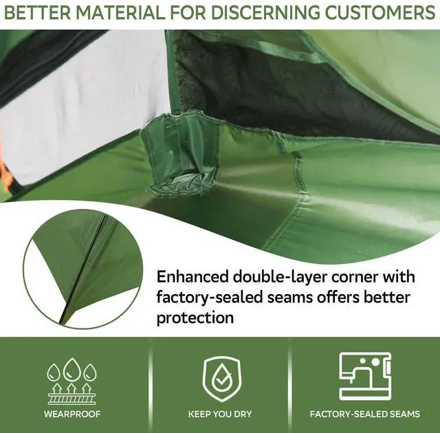 Alt view image 3 of 7 - Clostnature Lightweight Backpacking Tent - 2 Person Ultralight Waterproof Camping Tent, 3 Season Large Size Easy Setup Tent for Family, Outdoor, Hiking and Mountaineering