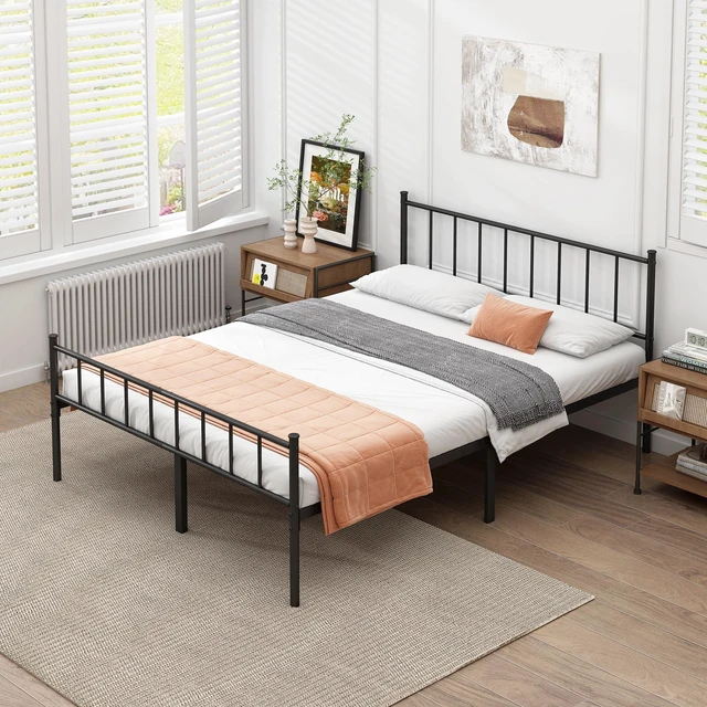 Alt view image 3 of 7 - King Metal Bed Frame,Steel Slat Support,Noise Free,Easy Assembly | King Size Bed,Mattress Foundation,Underbed Storage,No Box Spring Needed