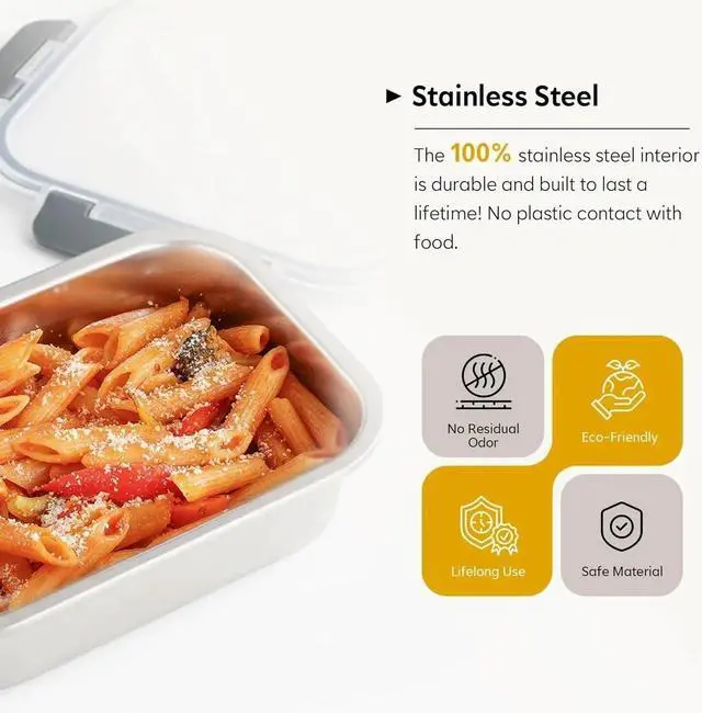 Alt view image 7 of 7 - Cuiselect 8 PCS Stainless Steel Lunch Box, 4-Size (58/41 /24 /14Oz) Stackable Metal Bento Boxes BPA Free Dishwasher Safe, Food Storage Containe, Leakproof Reusable Meal Storage for Work,Travel (Gray)