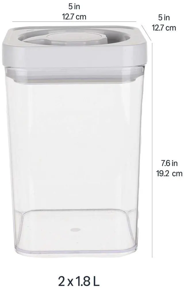 Alt view image 4 of 7 - Amazon Basics Airtight Food Storage Containers, BPA Free, Dishwasher Safe, with Twist/Turn Lids, for Kitchen Pantry Organization, 10-Piece Square Set, Clear Plastic