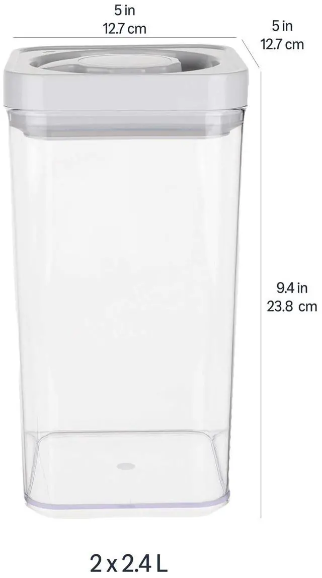 Alt view image 5 of 7 - Amazon Basics Airtight Food Storage Containers, BPA Free, Dishwasher Safe, with Twist/Turn Lids, for Kitchen Pantry Organization, 10-Piece Square Set, Clear Plastic