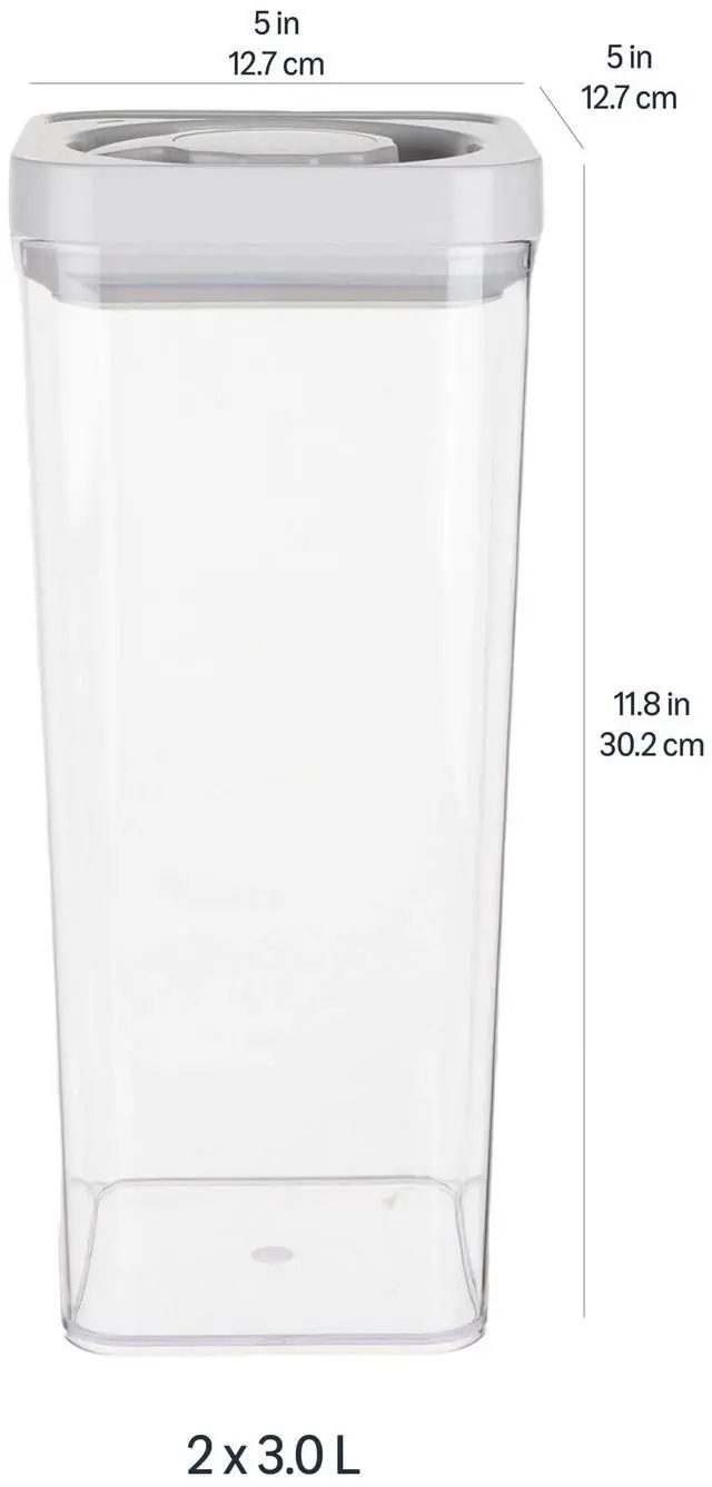 Alt view image 6 of 7 - Amazon Basics Airtight Food Storage Containers, BPA Free, Dishwasher Safe, with Twist/Turn Lids, for Kitchen Pantry Organization, 10-Piece Square Set, Clear Plastic