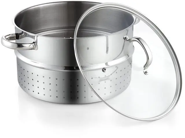 Alt view image 5 of 7 - Cooks Standard Canning Juice Steamer Extractor Fruit Vegetables for Making Jelly, Sauces, 11-Quart Stainless Steel Multipot with Glass Lid, Clamp, 2-Pcs Hose